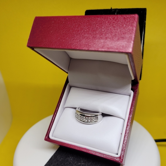 Stunning Diamond Accents 2 Row Anniversary Ring - Picture 1 of 7